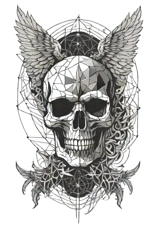 Skull Wings Spread Wide