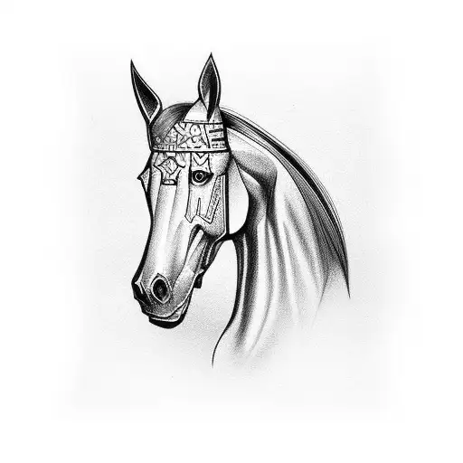 Chess Horse Pencil Drawing