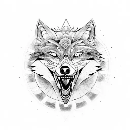 Mandala Angry Wolf