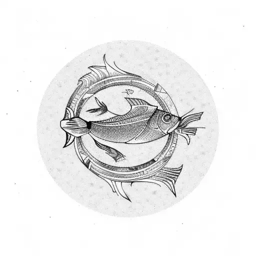 Combine The Elements Of Capricorn And Fish In A Geometric Design For Arm Sleeve