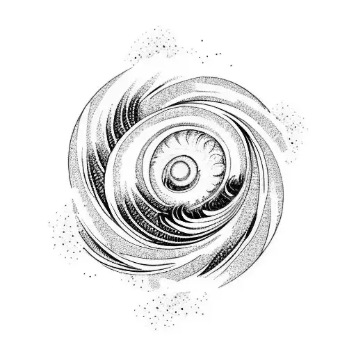 Fibonacci Spiral With The Great Wave Of Kanagawa In The Background