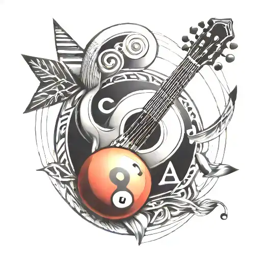 Poolball And Music Notes