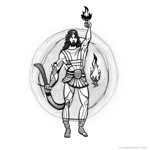 Greek God Holding Fire