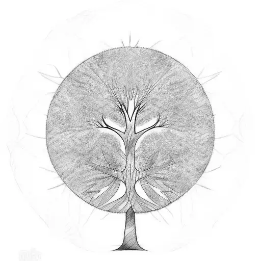 Tree Of Life In Water Color Style