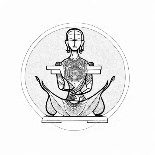 Figure Meditating Under A Tree