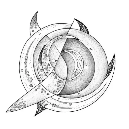 Crescent Moon With Violets