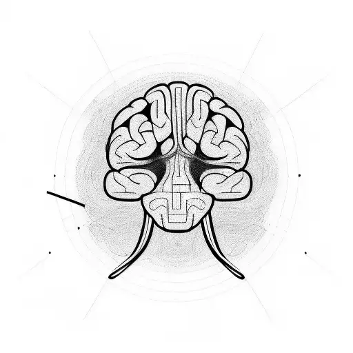 Single Line Head In Hands With Scribbles For Brain