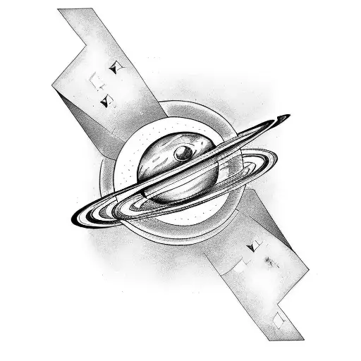 Space Tattoo With Writing Around The Side