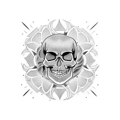 Band Tattoo Mandala Art With Skull