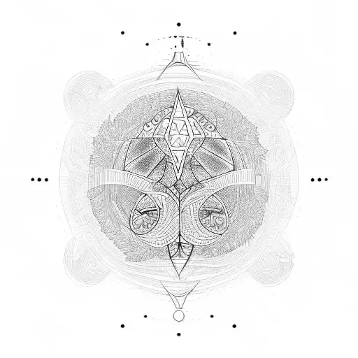 A Phoniex Rising Into The Tree Of Life With Scared Geometry