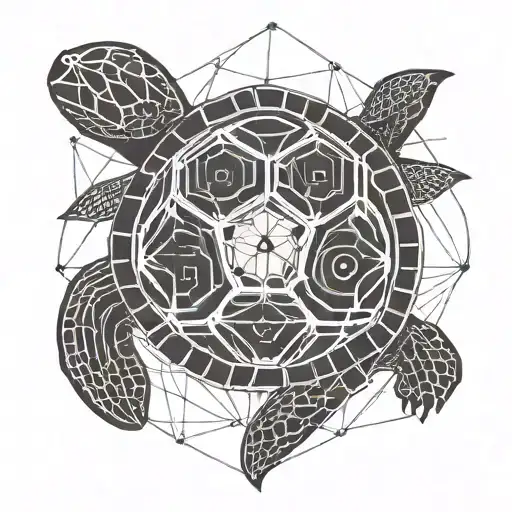 Yin And Yang Turtle Swimming