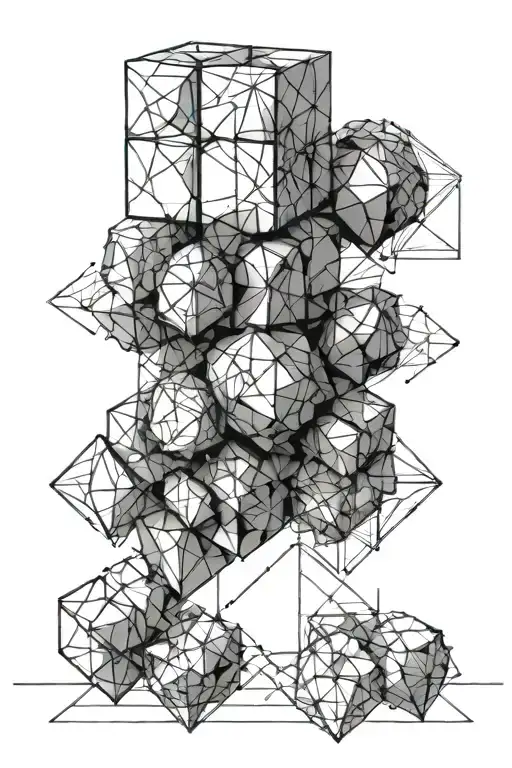 2 - 3D Cubes Stacked On Top Of Each Other
