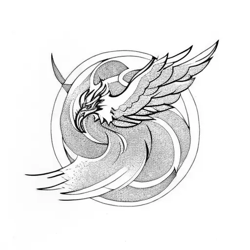 Phoenix And Sea Wave