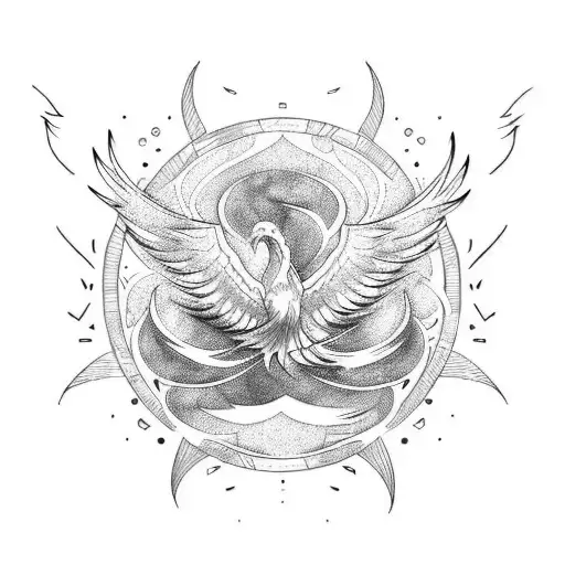 Phoenix With Sea Wave