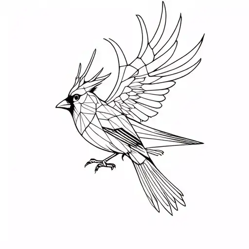 Flying Cardinal With Antlers