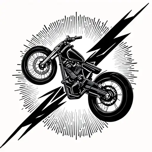 Mt Symbol And Lightening And Motorcyle Tatto Design