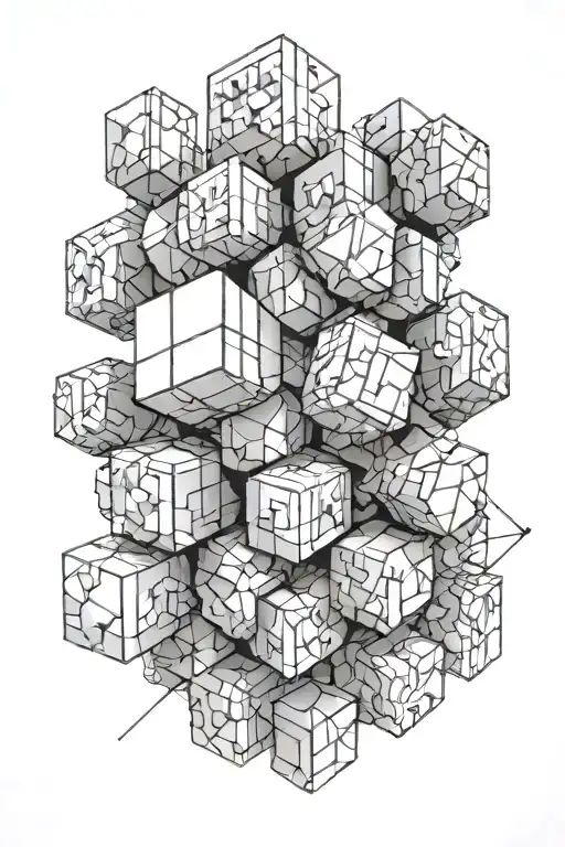3D Cubes Stacked Together