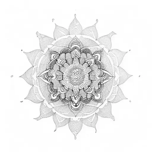 Design A Tattoo That Combines A Traditional Mandala With Abstract Geometric Shapes