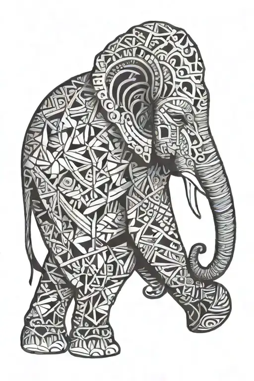 Elephant Adorned With Traditional