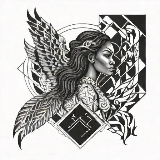 Black Little Girl And A Phoenix Rising From The Ashes