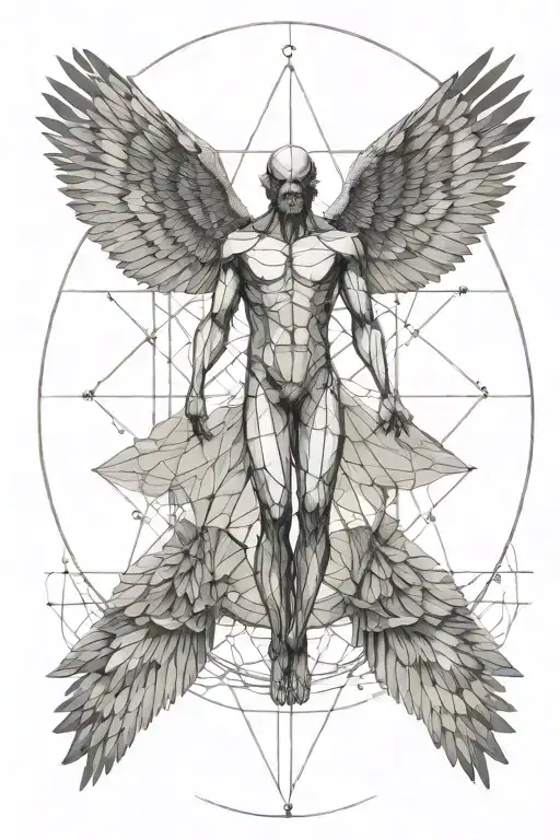 Half Vitruvian Man Half Bird