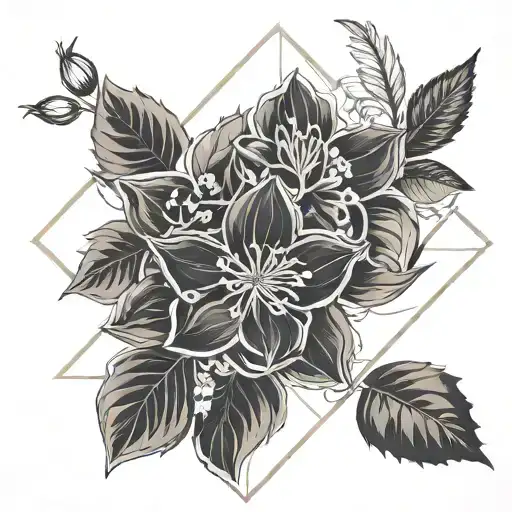 August Birth Flower And May Birth Flower Intertwined