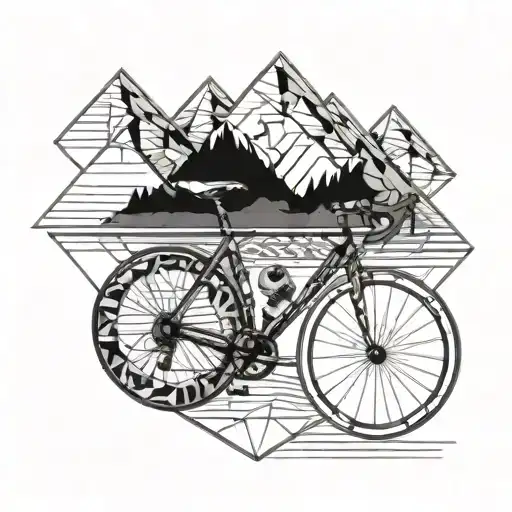 Profile Of A Racing Bicycle With Mountains In Background