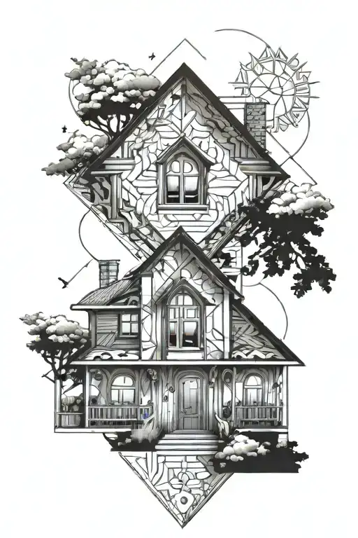 House With A Sun Shining