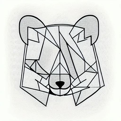 Cubism Picasso Bear Portrait