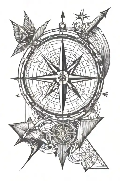 Compass With An Arrow Through It