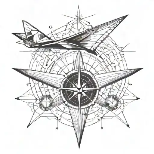 Tattoo Travel Paper Airplane Compass