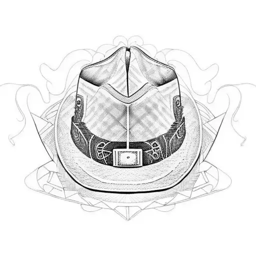 Cowboy Boots And Cowboy Hat On Top