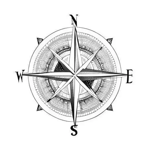 Compass With God Eye In Middle