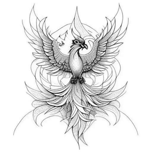 Phoenix Rising From Lilly Flowers