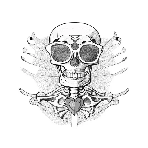 Skeleton With Pink Glasses