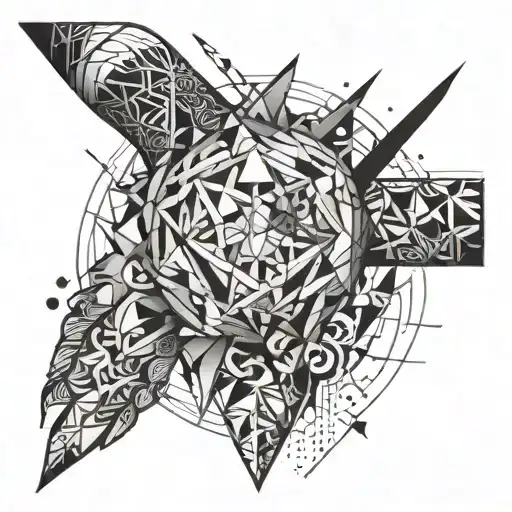 Abstract Full Hand Tattoo With Air Between