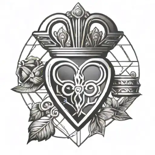 A Tattoo Of A Traditional Irish Claddagh Symbol With A Modern Twist Inspired By Technology