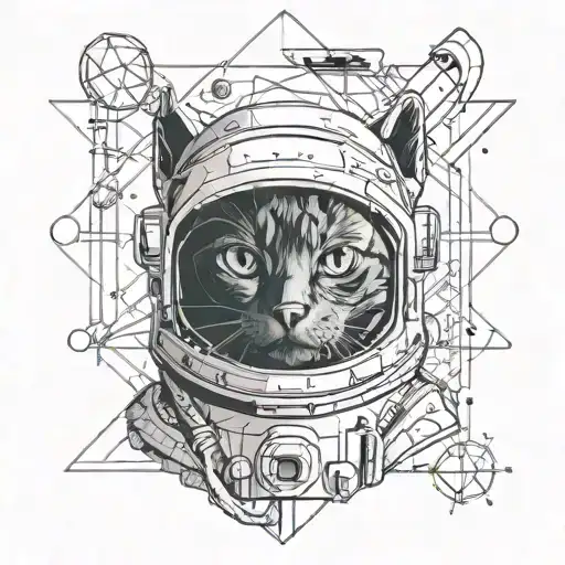 Astronaut Black Cat In Space