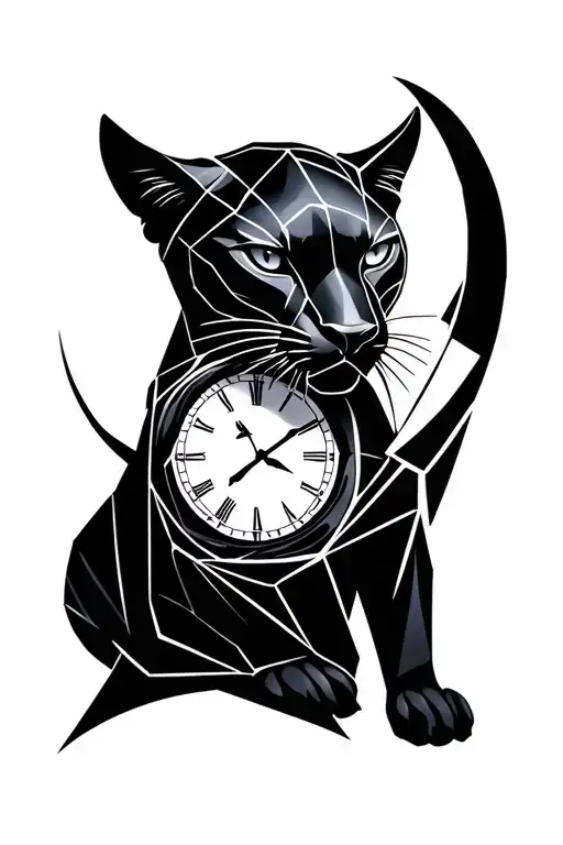 Black Panther With A Clock