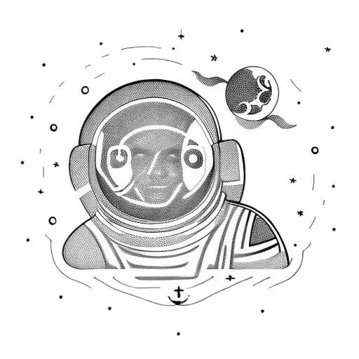 Astronaut With Moon Faces