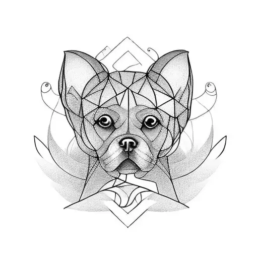 A Single Connected Line Tattoo Of A Curled Dog Tail