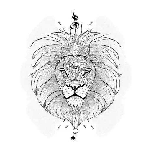 A Lion With Musical Notes Forming Its Mane