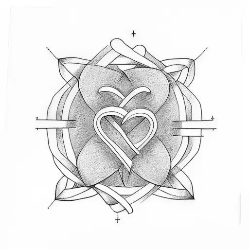 A Minimalist Tattoo Of Intertwined Initials Representing The Couple's Love And Unity