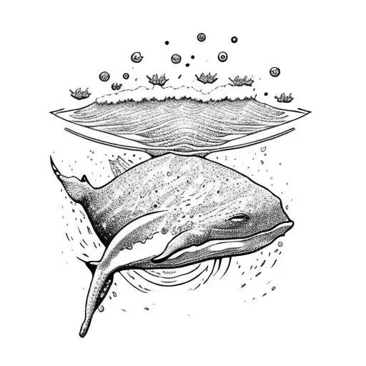 Broken Fish Bowl With Whale Inside And Water Splashes