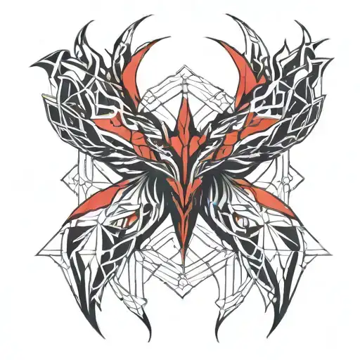 Yveltal Black And Red Simple-realistic