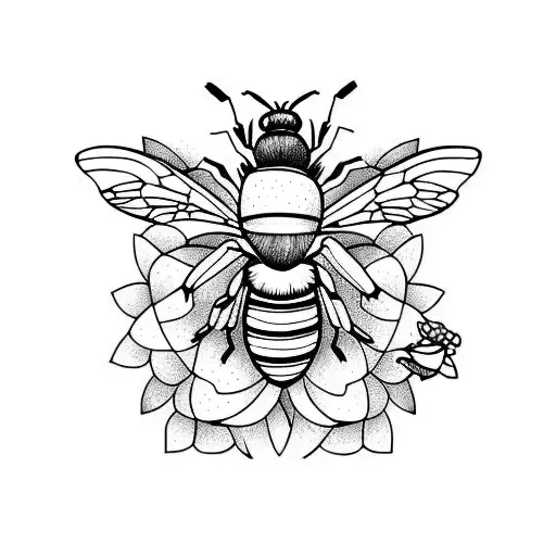 Bee And Pink Carnation