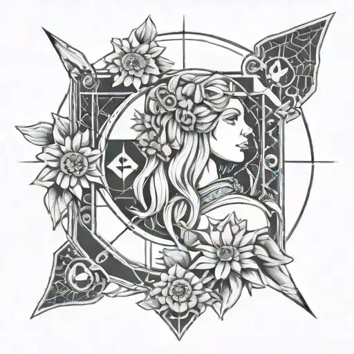 Freya The Goddess With Daisy And Norse Rune For Freya