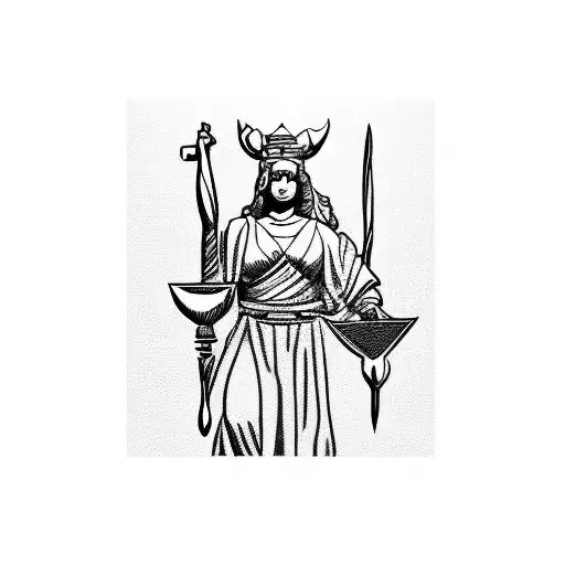 Lady Justice With Caduceus Sword