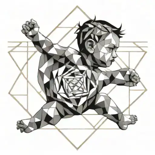 A Baby And A Strong And Powerful Human Being Pulled