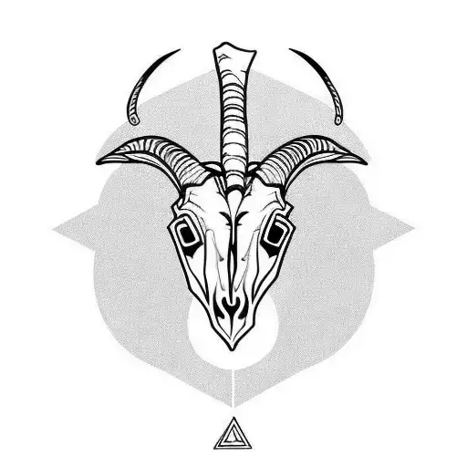 Goat Skull With Geometric Shapes